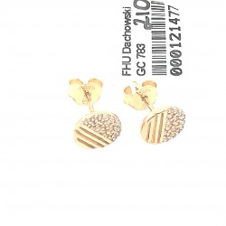 Złote kolczyki-kółeczka z cyrkoniami
