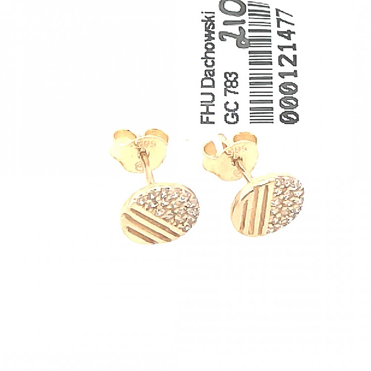 Złote kolczyki-kółeczka z cyrkoniami