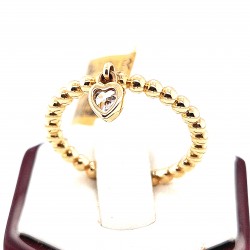Złoty pierścionek - kuleczki z serduszkiem