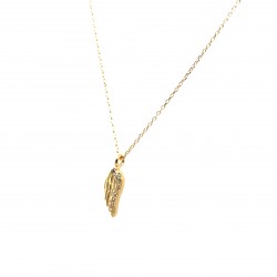 Złoty naszyjnik- celebrytka - skrzydełko - cyrkonie