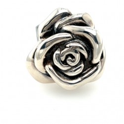 Srebrny pierścionek - róża
