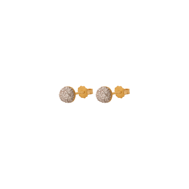 Kolczyki złote - kuleczki z cyrkoniami